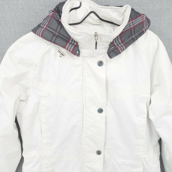 Neyelle Coat Womens Small White Fisherman Hooded Mock Neck Full Zip Long Sleeve - Picture 2 of 11